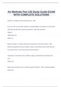 Air Methods Part 135 Study Guide EXAM WITH COMPLETE SOLUTIONS.