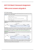 ACCT 212 Week 5 Homework Assignment (Summer 2020) 100%  CORRECT ANSWERS AID GRADE A