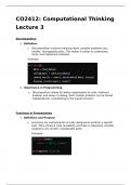 CO2412 Computational Thinking Lecture 3 Notes