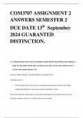 COM3707 ASSIGNMENT 2 ANSWERS SEMESTER 2 DUE DATE 13th September 2024 GUARANTED DISTINCTION.