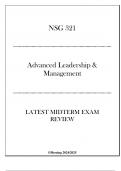 (HU) NSG 321 - Advanced Leadership & Management - Latest Midterm Exam Review 20242025