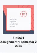 FIN2601 Assignment 1 (DETAILED ANSWERS) Semester 2 2024 - DISTINCTION GUARANTEED