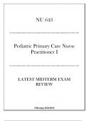 (HU) NU 643 - Pediatrics Primary Care Nurse Practitioner I - Latest Midterm Exam Review 20242025.pdf