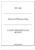 (HU) NU 636 - Advanced Pharmacology - Latest Midterm Exam Review 20242025