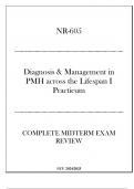 (CU) NR-605 Diagnosis & Management in PMH across the Lifespan I Practicum Complete Midterm Exam