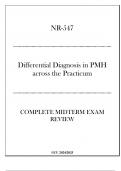 (CU) NR-547 Differential Diagnosis in PMH across the Practicum Complete Midterm Exam Review 2024-