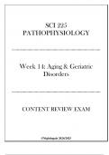 (Nightingale) SCI 225 Pathophysiology - Week 14 Aging & Geriatric Disorders - Content Review Exam