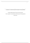 C920 Contemporary Curriculum Design and Development in Nursing Education.docx    Contemporary Curriculum Design and Development in Nursing Education  College of Health Professions, Western Governors University  C920: Contemporary Curriculum Design and Dev