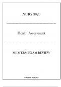 (WU) NURS 3020 - Health Assessment - Midterm Exam Review 20242025.