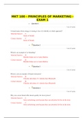 MKT 100 - PRINCIPLES OF MARKETING - EXAM 1 / MKT100 - PRINCIPLES OF MARKETING - EXAM 1: GRADED A | 100% CORRECT |STRAYER