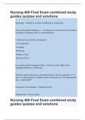 Nursing 400 Final Exam combined study guides quizzes and solutions