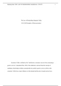 LAW.docx  The Law of Diminishing Marginal Utility  ECO 204 Principles of Microeconomics  Economic Utility is defined as the  œsatisfaction a consumer receives from consuming a good or service  (Amacher& Pate, 2019). This definition is derived from the co