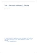 Task 2 D081.docx   Task 2:   Innovative and Strategic Thinking      Course Code: D081      A.      Discuss at least TWO potential risks that the company from the scenario may encounter in entering the new market and describe the impact to the company.    