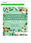 Test Bank- Calculation Of Drug Dosages, 12th Edition  2024 By Sheila J. Ogden And Linda Fluharty/GUARANTEED PASS!!