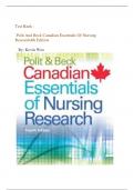 Test Bank -Polit And Beck Canadian Essentials Of Nursing Research 4th Edition 2024  By: Kevin Woo|| WITH ANSWER KEY