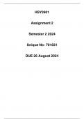 HSY2601 Assignment 2 Due 26 August 2024 (Detailed solution)