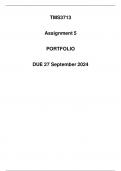 TMS3713 Assignment 5 Portfolio Due 27 September 2024 (Detailed solution)