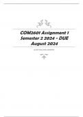 COM2601 Assignment 1 Semester 2 2024 - DUE August 2024 100% satisfaction guarantee