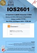 IOS2601 Assignment 2 QUIZ (COMPLETE ANSWERS) Semester 2 2024 (777791) - DUE 23 August 2024