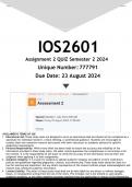 IOS2601 Assignment 2 (ANSWERS) Semester 2 2024 - DISTINCTION GUARANTEED