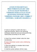 ATI RN FUNDAMENTALS  PROCTORED EXAM 2023 -2024  ACTUAL EXAM TESTBANK 3  VERSIONS WITH ACTUAL EXAM  QUESTIONS WITH DETAILED  VERIFIED ANSWERS (100% CORRECT  ANSWERS) / ALREADY GRADED A+