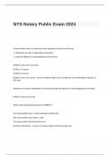 NYS Notary Public Exam 2024 with Questions and Correct Answers