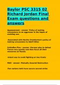 Baylor PSC 3315 02 Richard Jordan Final Exam questions and answers