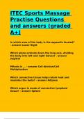 ITEC Sports Massage Practise Questions and answers (graded A+).