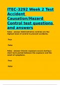 ITEC-3292 Week 2 Test Accident Causation Hazard Control test questions and answers.