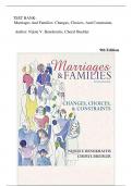 Test Bank- Marriages and Families: Changes, Choices, and Constraints, 9th Edition, Nijole V. Benokraitis|| Latest Edition 2024