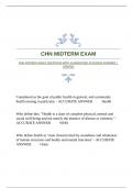 CHN MIDTERM EXAM QUESTIONS WITH GUARANTEED ACCURATE ANSWERS |VERIFIED