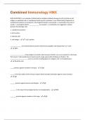 Combined Immunology HMX Questions And Answers.