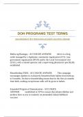 DOH PROGRAMS TEST TERMS WITH ACCURATE SOLUTION |VERIFIED