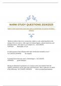 NARM STUDY QUESTIONS 2024/2025 WITH GUARANTEED ACCURATE ANSWERS |VERIFIED