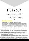 HSY2601 Assignment 2 (ANSWERS) Semester 2 2024 - DISTINCTION GUARANTEED