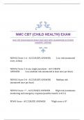 NMC CBT {CHILD HEALTH} EXAM 2024/2025 WITH GUARANTEED ACCURATE ANSWERS |VERIFIED