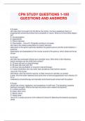 CPN STUDY QUESTIONS 1-100 QUESTIONS AND ANSWERS