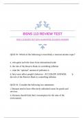 BSNS 113 REVIEW TEST WITH GUARANTEED ACCURATE ANSWERS