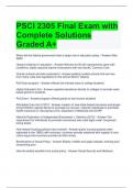 PSCI 2305 Final Exam with Complete Solutions Graded A+