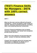 WGU D076 Finance Skills for Managers test exam with complete verified solutions.