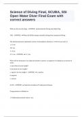 Science of Diving Final, SCUBA, SSI Open Water Diver Final Exam with correct answers