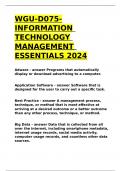 WGU-D075-INFORMATION TECHNOLOGY MANAGEMENT ESSENTIALS 2024