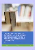 QPA EXAM - NJ STATE - RUTGERS – 2024 (EXAM REVIEW) QUESTIONS & ANSWERS RATED 100% CORRECT!!