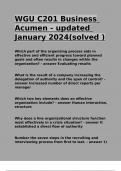 WGU C201 Business Acumen - updated January 2024(solved ).