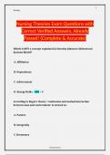 Nursing Theories Exam Questions with Correct Verified Answers, Already Passed! (Complete & Accurate)