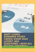 MAFF (CHRIS EDWARDS STUDY CARDS) EXAM 2024 LATEST |404 QUESTIONS | WITH ALL PASSED ANSWERS!!