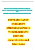 Nancy Caroline’s Emergency Care in the Streets, 9th Edition TEST BANK by Nancy Caroline, Verified Chapters 1 - 53, Complete Newest Version