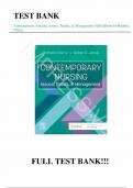 Test Bank - for Contemporary Nursing: Issues, Trends, & Management 10th Edition by Barbara Cherry, All Chapters | Complete Guide A+