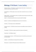 Biology 1114 Exam 1 cscc bailey  (Questions & Answers) Rated 100%