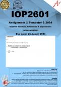 IOP2601 Assignment 2 (COMPLETE ANSWERS) Semester 2 2024  - DUE 26 August 2024